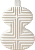 Mikasa Geometric Curve Stoneware Ceramic Vase, 7.72x2.72x10.83 Inch
