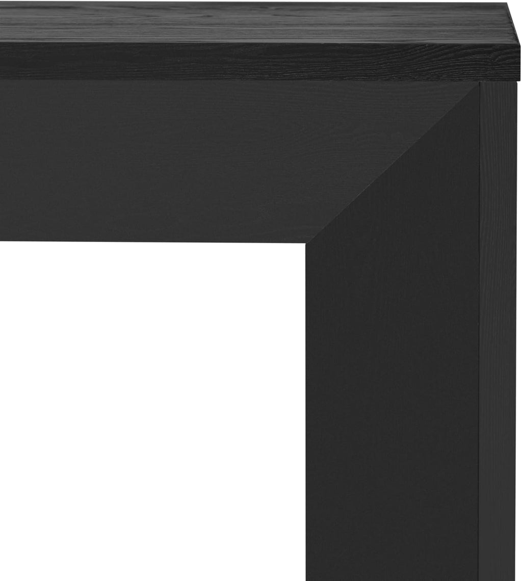 Elegant Console Table,Fireplace Design,Simple and Functional with Wood Veneer Top,for Hallway, Living Room, or Entryway