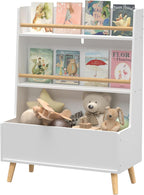Bookshelf, Book and Magazine Rack, Book Organizer, Toy Storage Cabinet Organizer, White
