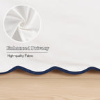 HIG Off White Chic Queen Bed Skirt - Easy Fit Scallop Edge Pleated Bedskirts, 14 Inch Drop Anti-Slip Dust Ruffle, Thick Fabric for Enhanced Privacy, Pre-Washed for Long-Lasting Use(N60022)