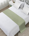 Sage Green Bed Runner for Queen Size Bed, Farmhouse Decorative Bed Scarf Throws for Foot of Bed, Sage Green Color Luxury Bedding Protector Slipcover Bed Runners for Hotel/Home, 83 x 20 Inch
