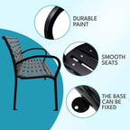 45.7in. Patio Bench Black Steel