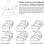 Comtelek Mosquito Net Bed Canopy for Girls,King Canopy Bed Curtains Full Queen Size from Ceiling,Dome Mosquito Netting Bed Tent Twin Girls Princess Canopy Bed White Decor for Baby Crib (Light Rainbow)