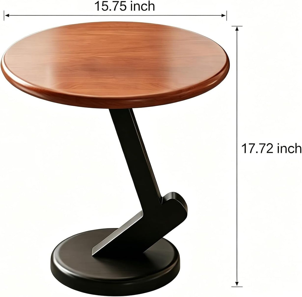 15.75 inch Solid Wood End Table, Round Size Table for Living Room | Sofa Side Table, Bedside Nightstand