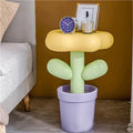 Creative Resin Flower-Shaped Side Table, Distinctive End Table for Apartment Decor, Funky Coffee Table, Cute Small Nightstand for Bedroom, Living Room(Yellow)
