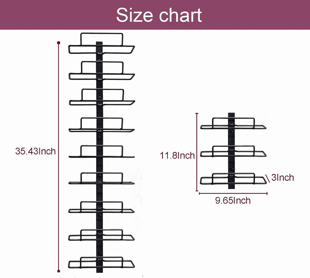 Wall Mount Wine Rack – 9 Bottles – Black Metal Wine Bottle Holder for Wall, Wine Rack Display for Home Bar, Kitchen