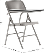 Flash Furniture Ralph Premium Steel Folding Chair with Right Handed Tablet Arm
