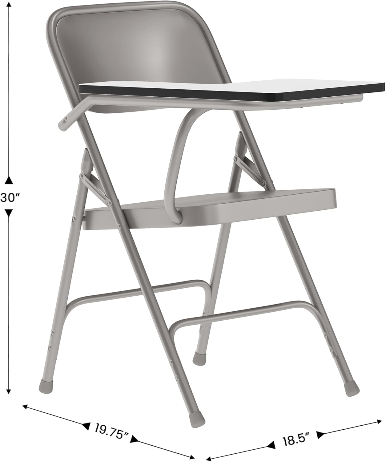 Flash Furniture Ralph Premium Steel Folding Chair with Right Handed Tablet Arm