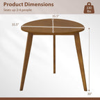 GOFLAME 35.5” Triangle Dining Table, Mid-Century Modern Kitchen Table with Solid Rubber Wood Legs, Space-Saving Dinner Table for Living Room, Dining Room, Apartment, Small Space, Walnut