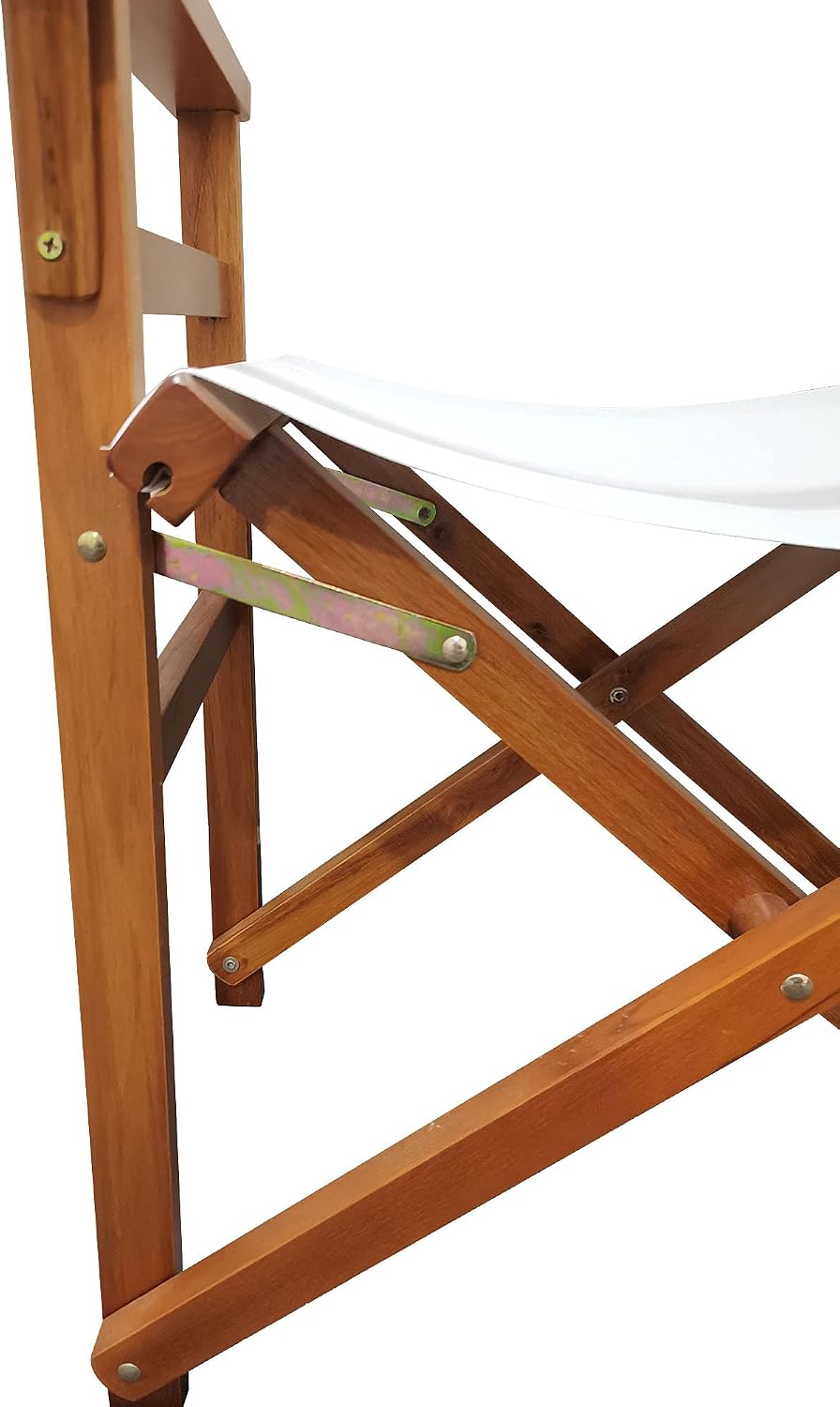 SSLine Set of 2 Professional Director Chairs Portable Folding Dining Height Directors Chair w/Wood Frame and Canvas Lightweight Camping Lawn Chair (White/2PC-19 H)