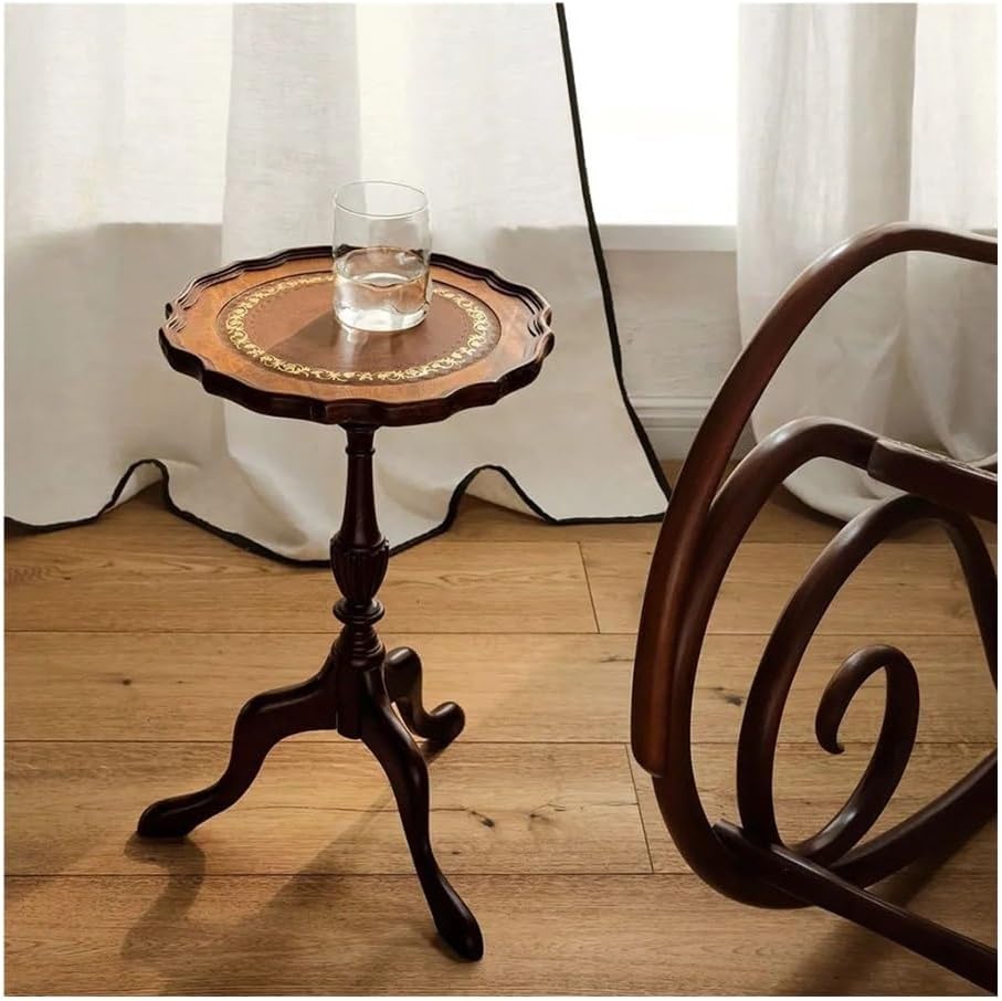 Gilded Retro Style Round Table Sofa Side Living Room Corner Bedroom Storage Small Side Table