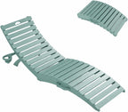 Kingdura Folding in-Pool Lounge Chairs, Anti-Floating HDPE Pool Lounger, Pre-Assembled Outdoor Chaise Lounge with Cup Holder & Handles, 330LBS Capacity for Poolside, Sun Deck, Beach, Light Blue