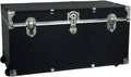 Traveler 31-Inch Rolling Storage Trunk with Durable Wheels and Secure Lock Black Lightweight Box Travel Trunk