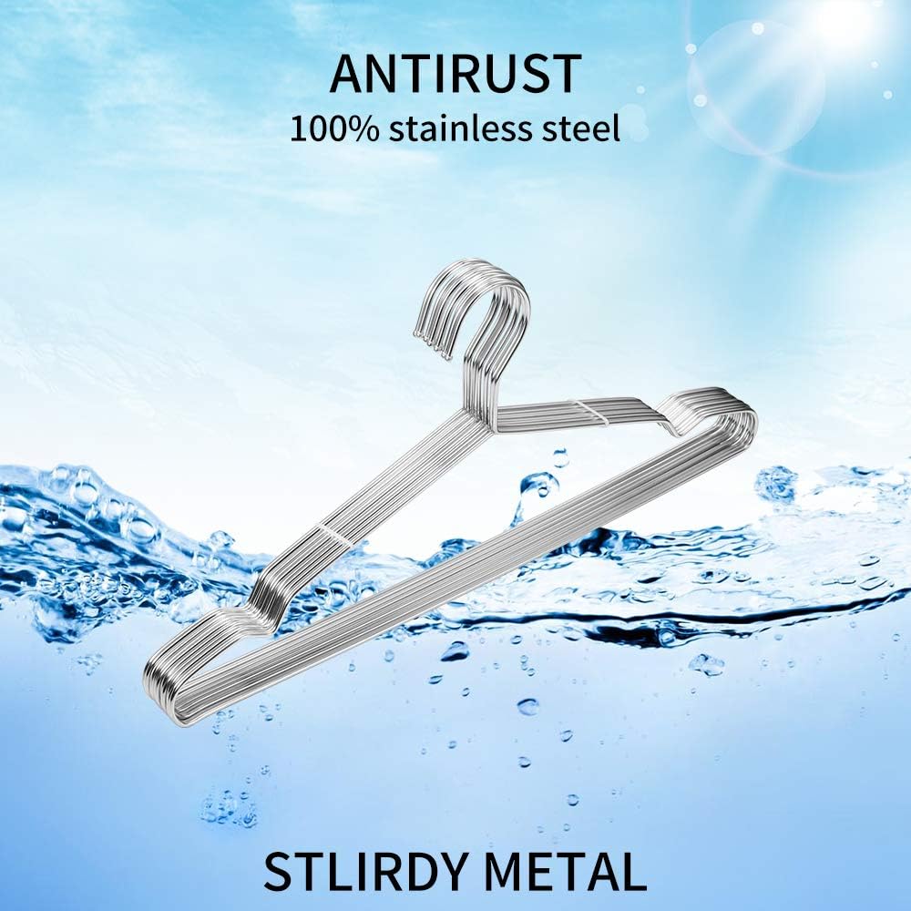 Metal Hangers Clothing Heavy Duty for Closet Stainless Steel Hanger 16.5in by WYCQKL 80 Pack