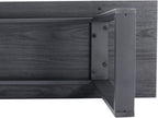 VESCASA 60" Wood Dining Bench with Black Metal Legs for Dining Room, Kitchen, Black