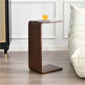 C Shaped End Table - Solid Wood Sofa Side Tables for Living Room & Home Office, Practical Laptop Desk and TV Tray