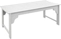 Garden Bench Seat, White Slatted Wooden Outdoor Bench with Curved Seat, Patio Park Bench for Front Porch Backyard Deck Lawn Yard Garden Entryway Seating