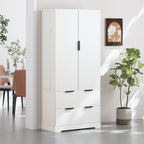 ZeHuoGe 72" Modern Fluted Kitchen Pantry Cabinet with 2 Large Drawers & 8-Door Spice Rack, Freestanding Storage Organizer for Bathroom, Dining Room, Office, Entryway (White)