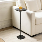 Pedestal Side Table, Small Drink Tables Pedestal Stand, Black Square Mini End Table, Cocktail Martini Coffee Tables, Tiny Side Table for Living Room,Small Spaces,Sofa,Couch