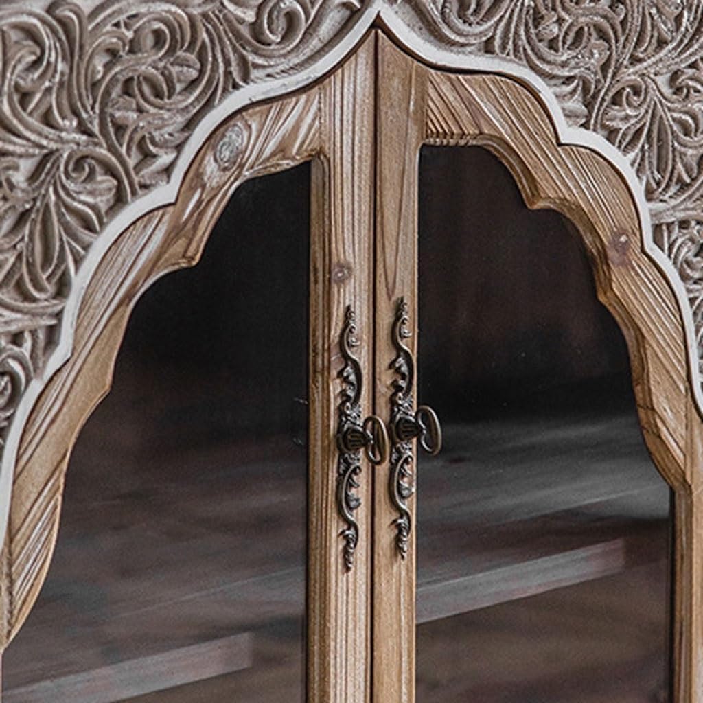 Entryway Cabinet Retro Old Carved Glass Door Dining Sideboard Living Room Porch Cabinet Home Simple Storage Cabinet Sideboard Storage Cabinet