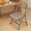 Hollow Design Folding Chair, Breathable Collapsible Chair with Non-Slip Feet, Thickened Carbon Steel Frame for Dining, Office, Kitchen(Gray)
