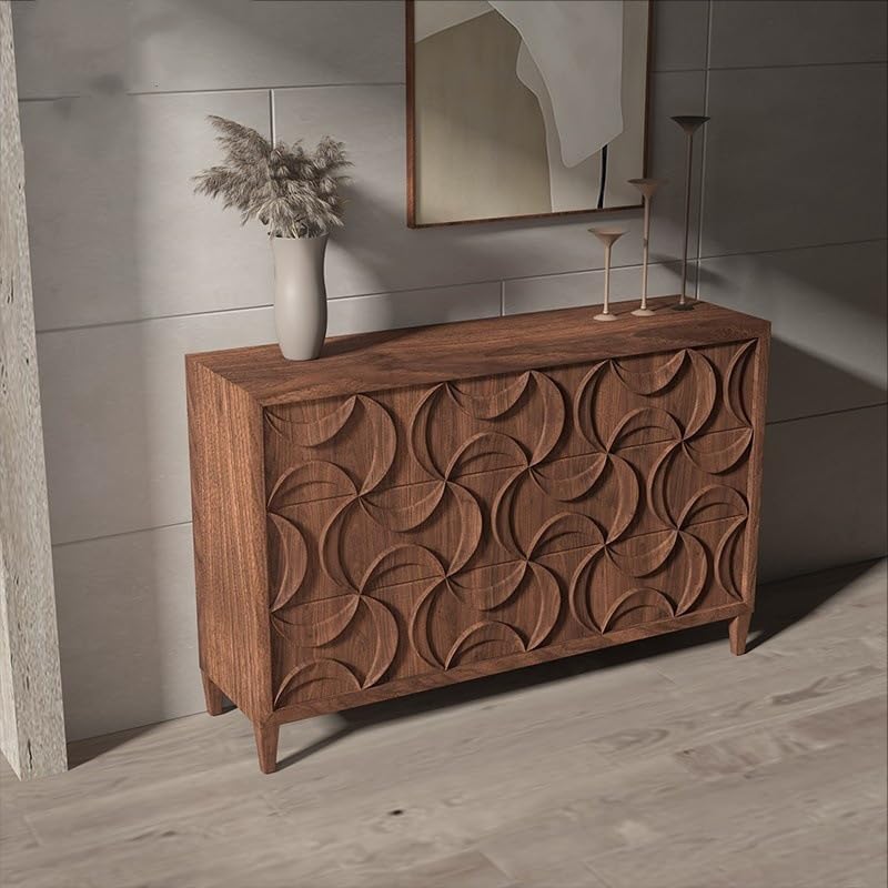 Entryway Cabinet Modern Sideboard Living Room Decorative Cabinet Wooden Entrance Cabinet Suitable for Dining Room, Home and Kitchen Sideboard Storage Cabinet(S:120 * 40 * 85CM)