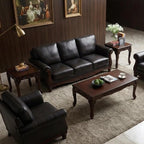 Traditional Dark Cherry Wood End Table for Living Room, Vintage Wooden Side Table with Ornate Detailing and Claw Feet
