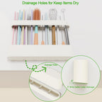 Straw Holder for Cabinet Door, Silicone Straw Organizer for Cabinet Door, Kitchen Cabinet Organizer Reusable Straws Dispenser for Home Kitchen Accessories (White)