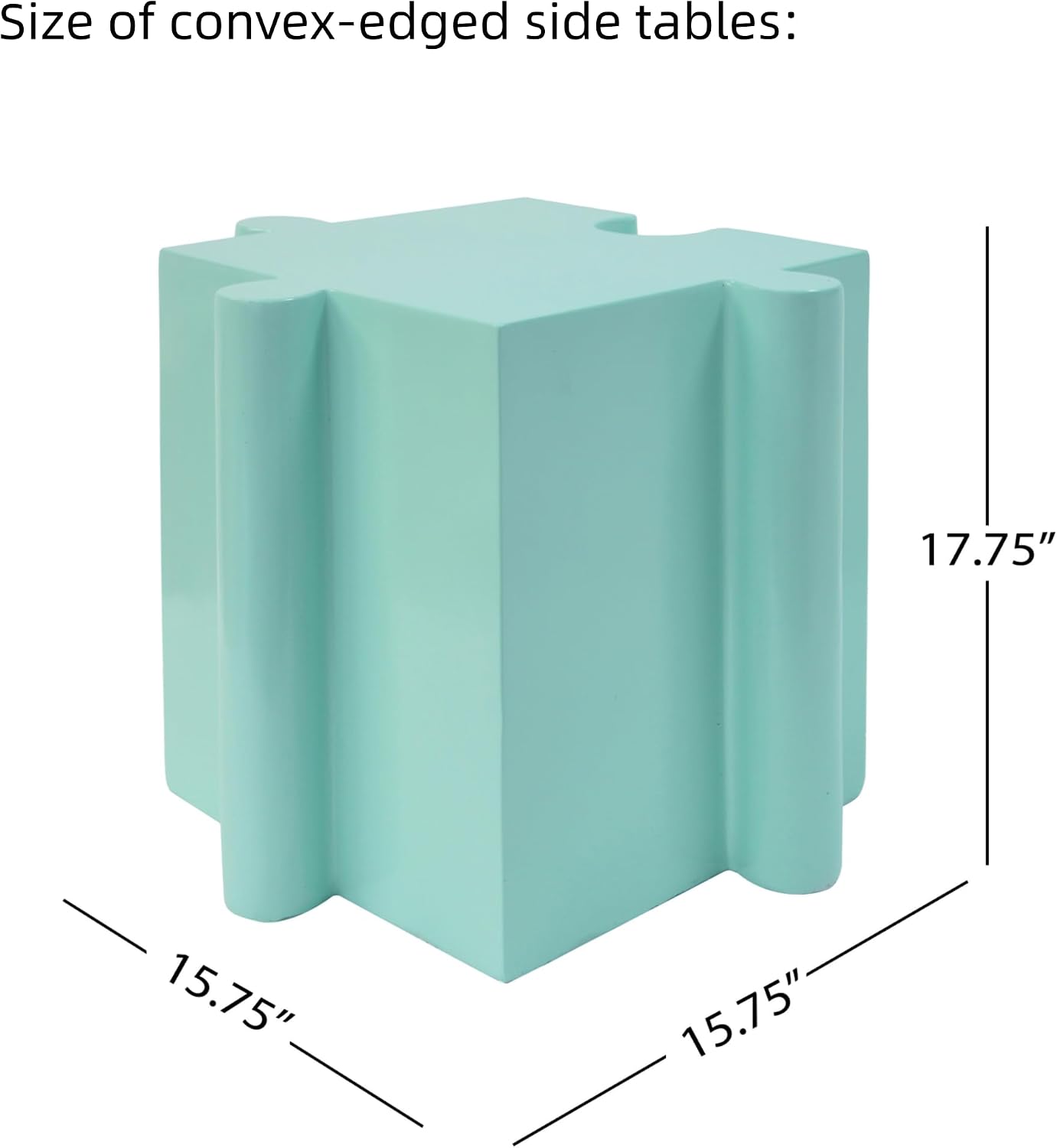 Merax 3 Piece Puzzle-Like Side Accent Table Set, Modular Accent Tables with Interlocking Design, Modern Creative Connectable End Table for Living Room Bedroom Patio Beach Outdoor, Green+Blue+Green