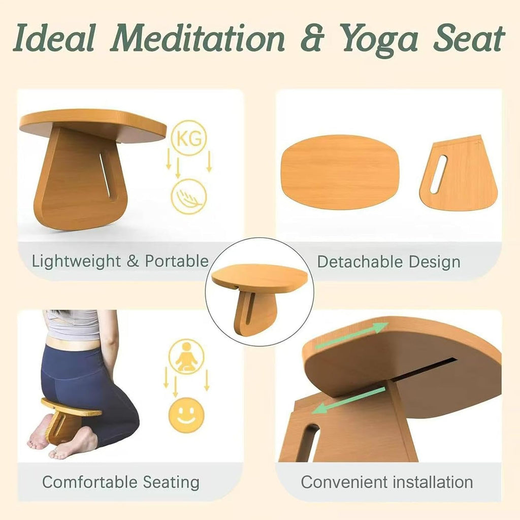 Meditation Bench | Wooden Prayer Kneeling Bench | Meditation Kneeling Stool | for Dormitory Home Office Living Room Yoga Apartment