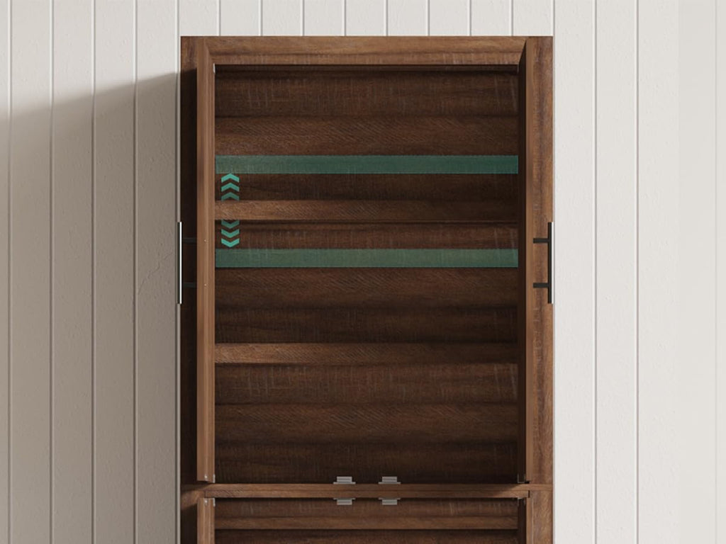 IDEALHOUSE Tall Wooden Kitchen Pantry Cabinet, Farmhouse 4-Magnetic Door Freestanding Food Storage Cupboard Pantry Cabinet with Adjustable Shelves & Large Storage for Dining, Living Room, Retro Brown