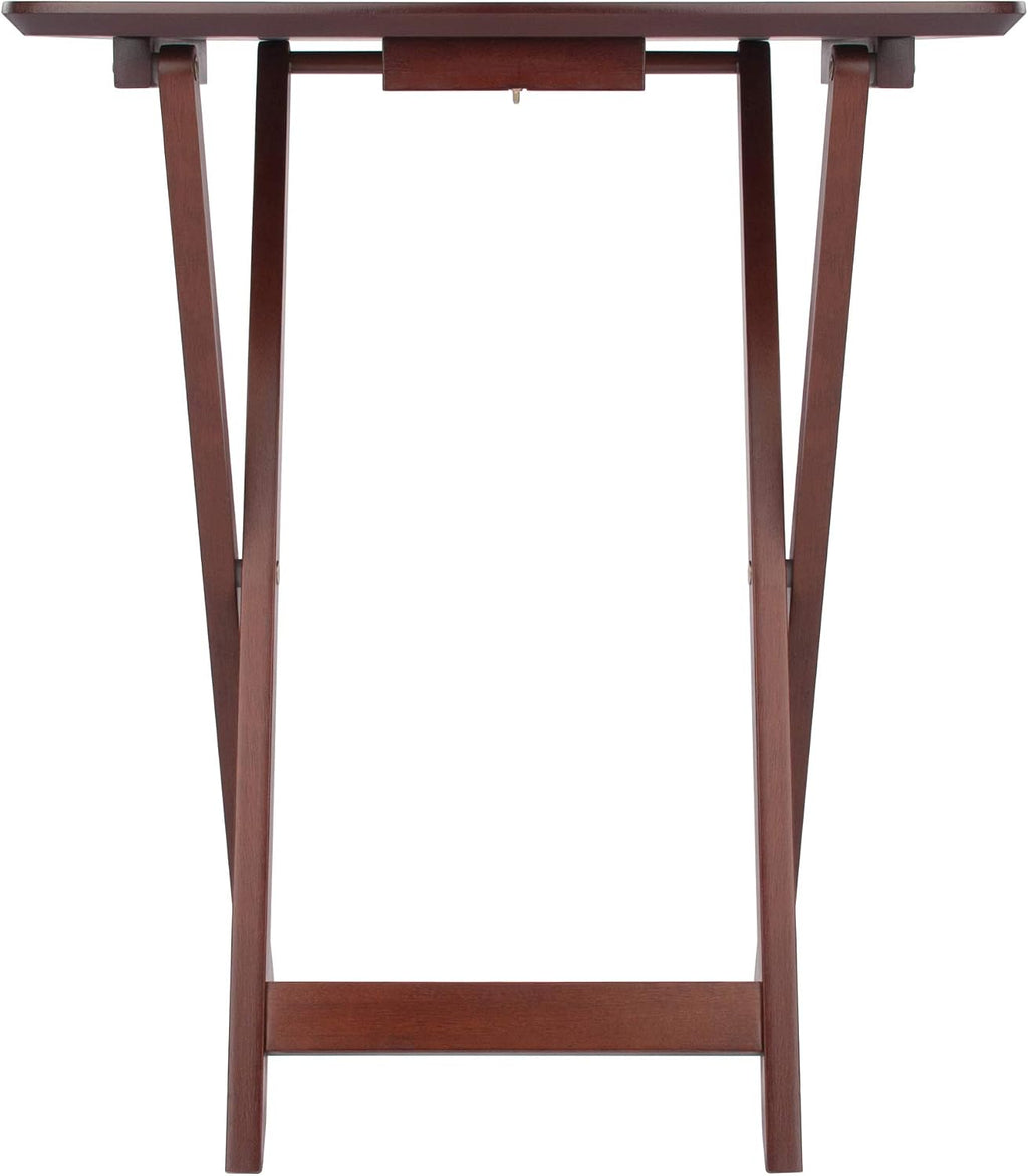 Winsome Darlene Set of 2 Foldable Snack Tables, 26" in Walnut, Easy to Store Portable Fold Up Table Set for Kitchen, Living Room TV Dining, Crafts, Puzzles, Work From Home