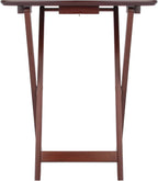 Winsome Darlene Set of 2 Foldable Snack Tables, 26" in Walnut, Easy to Store Portable Fold Up Table Set for Kitchen, Living Room TV Dining, Crafts, Puzzles, Work From Home