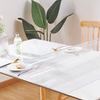 Clear Table Cover Protector 24 x 48 Inch, 1.5mm Thick Plastic Desk Protector Mat, Rectangular Waterproof PVC Placemats, Transparent Mat for Desktop, Dining Room Table, Office Writing Desk