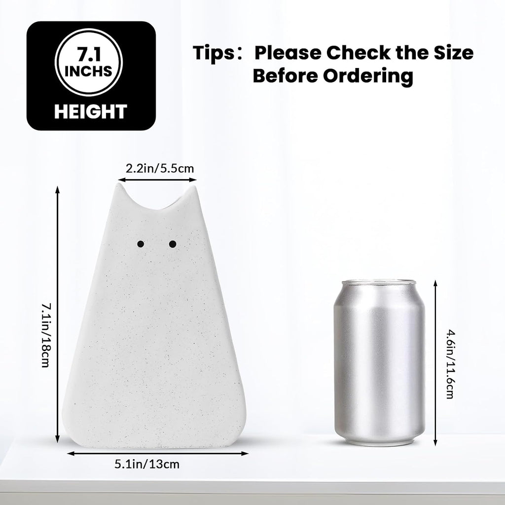 Adorable White Cat Vase - Modern, Simple & Creative Ceramic Flower Vase, Perfect Unique Gift for Girls, Women, Mothers & Cat Lovers - Ideal for Home Decor