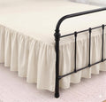 King Size Ruffled Bed Skirt - 16 inch Drop Dust Ruffle Bedskirt with Split Corners, Easy Fit Platform Design Bed Skirts, Three-Sided Coverage, Microfiber Bedskirts, Ivory