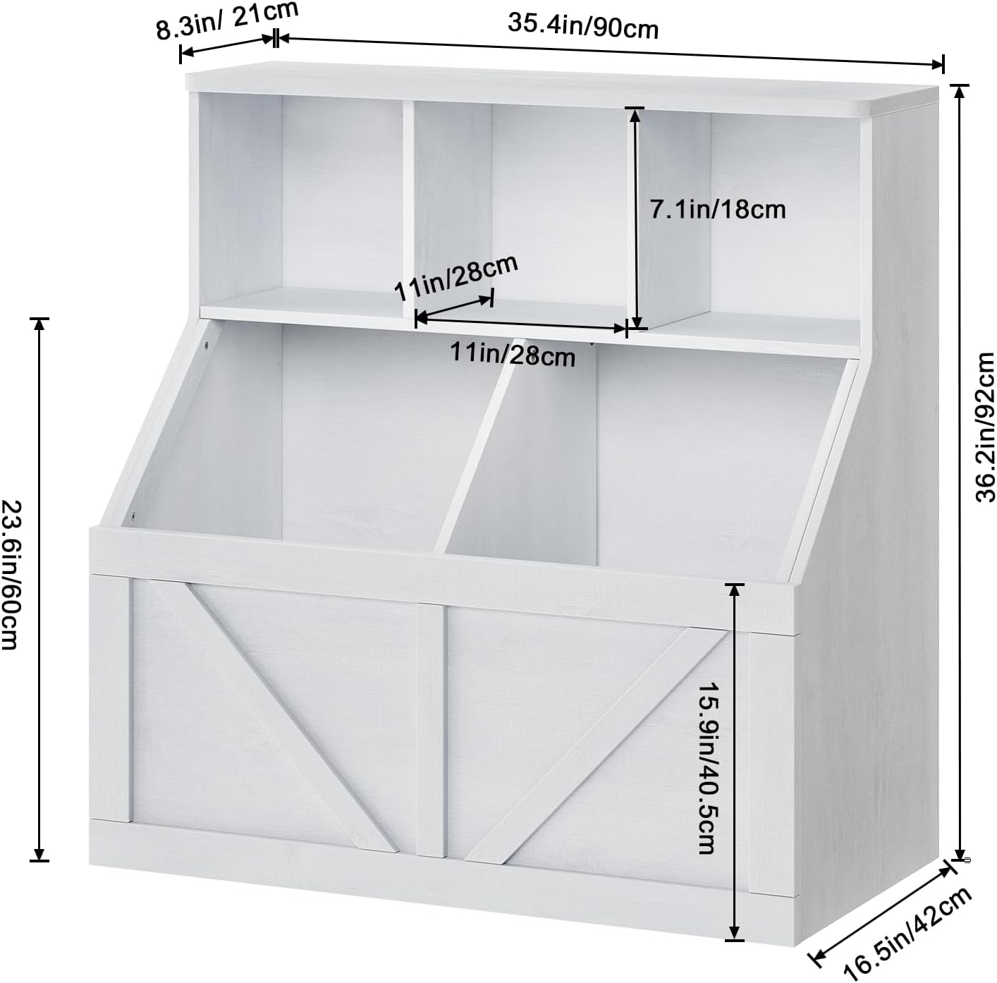 Jojoka Kids Bookshelf & Toy Storage Organizer, Toddler Toy Storage Cabinet for Playroom, Bedroom, Nursery, Classroom & Daycare