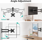 WALI TV Wall Mount Articulating LCD Monitor Full Motion 15 inch Extension Arm Tilt Swivel for Most 13 to 32 inch LED TV Flat Panel Screen with Mounting Holes up to 100x100mm (1330LM), Black