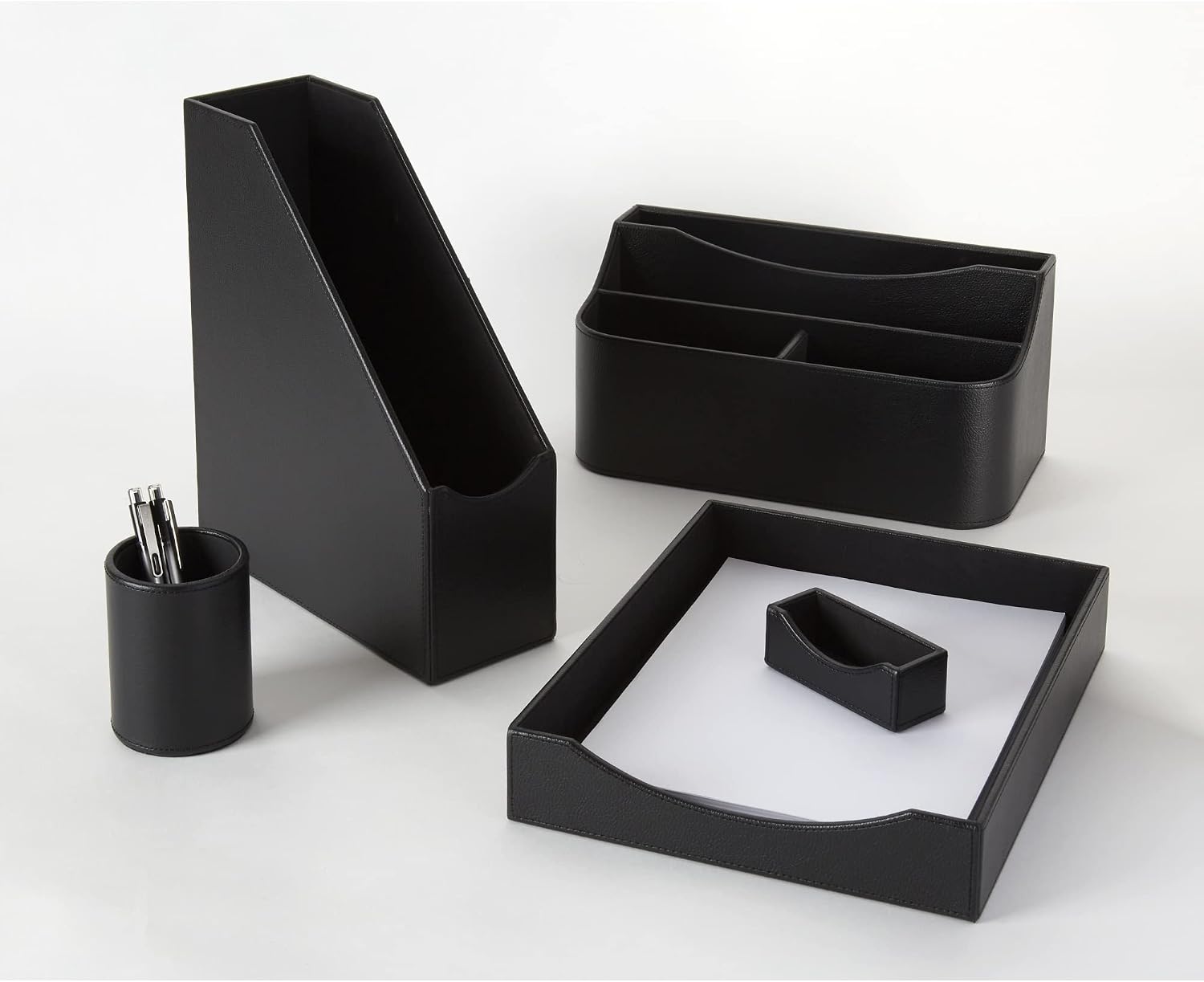 Realspace® Faux Leather Desk Valet, Black