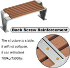 Stainless Steel Outdoor Bench, Two Person Patio Bench, Easy to Fix on the Ground, 1500lbs, Suitable for Parks, Gardens, Lawns, and Playgrounds(120x48x45cm/47x19x18in)