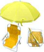Kids Beach Chair with Umbrella Foldable & Detachable Beach Chair with Canopy, Lightweight and Sturdy Outdoor Seat for Camping, Travel, Lawn, Yellow Camping & Hiking