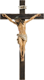Kreative&Kind Catholic Crucifix Wall Cross, 10 Inch Jesus Cross for Wall, Hanging Realistic Crucifix Catholic Cross, Crucifijos Catolicos, Cristos Catolicos Home Décor, Religious Wall Art for Altar, Religious Gift