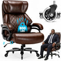 800lbs Executive Chairs, Executive Desk Chairs with Adjustable Lumbar Support, Office Chair for Heavy People, Heavy Duty Office Chair with Quiet Rubber Wheel and Extra Wide seat