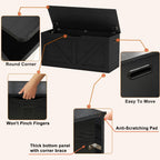 Timberer 39.4" Storage Chest, Wooden Storage Bench, Large Storage Trunk with 2 Safety Hinges, Entryway Shoes Bench for Living Room, Bedroom, Black