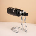Floating Wine Bottle Holder - Magic Steel Chain Wine Rack, Metal Wine Bottle Holder, Wine Bottle Stand for Bar and Home Decoration (Silver)