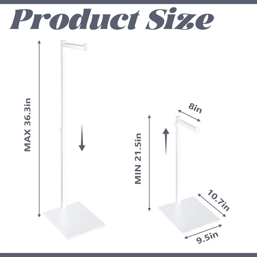 Clothing Display Rack, 21-36 Inch Adjustable Garment Stand, White, 2 Pack | Metal Countertop Stand for T-Shirts, Coats and Dresses, Ideal for Thrift Shops, Boutiques, Retail Stores and Trade Shows