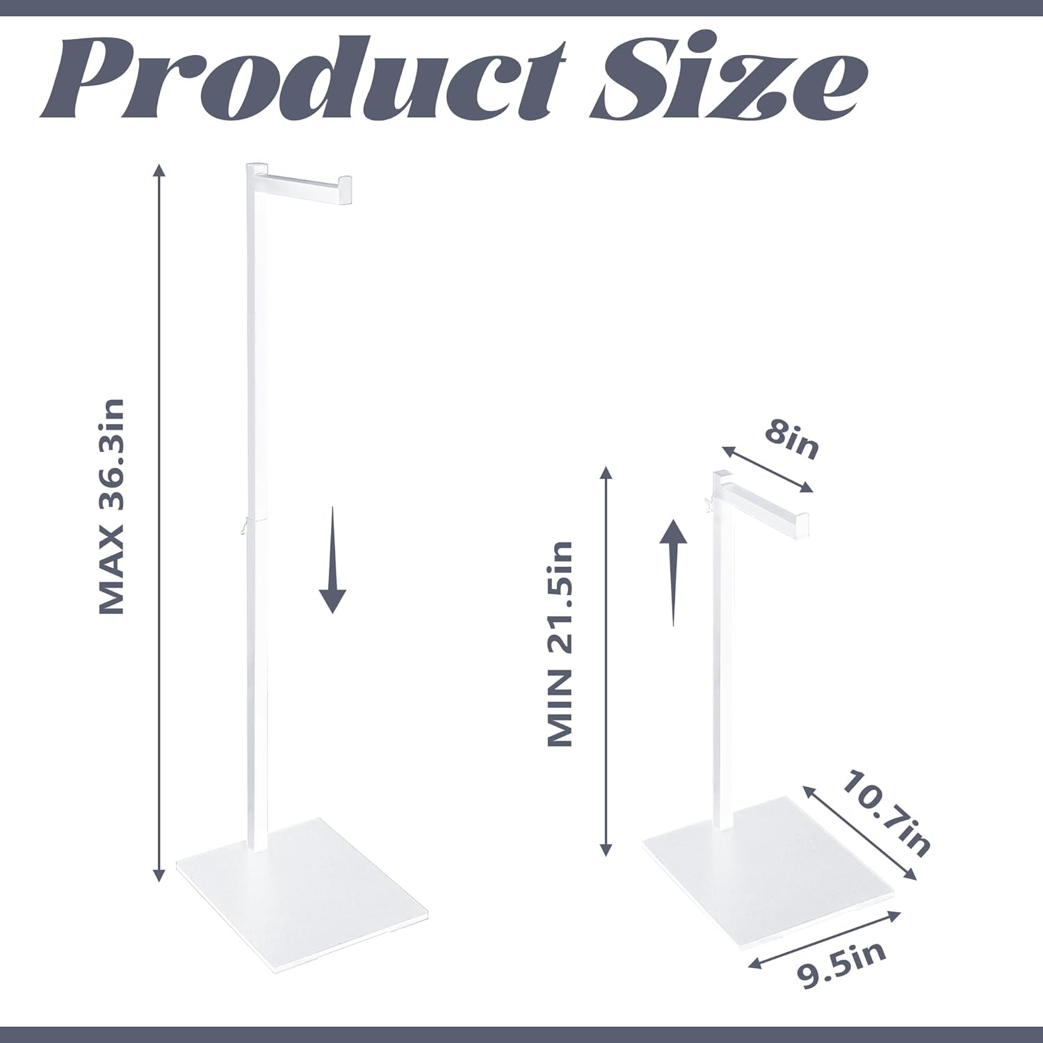 Clothing Display Rack, 21-36 Inch Adjustable Garment Stand, White, 2 Pack | Metal Countertop Stand for T-Shirts, Coats and Dresses, Ideal for Thrift Shops, Boutiques, Retail Stores and Trade Shows