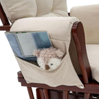 5PCS Washable Velvet Glider Rocker Cushions Set with Storage Pocket - Replacement Cushions for Rocking Chair, Comfortable and, Perfect for Nursery and Living Room