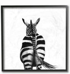 Stupell Industries Zebra Butt Behind White Minimal Drawing, Designed by Victoria Borges Wall Art, 12 x 12, Black Framed