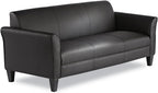 Alera ALERL21LS10B Reception Lounge Sofa Series 77 in. x 31.5 in. x 32 in. 3-Cushion Sofa - Black